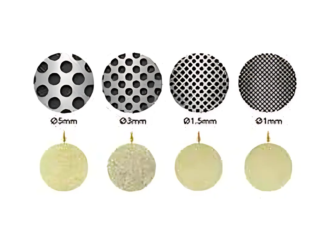 Hammer mill screens from 1 mm to 5 mm and the resulting particle sizes