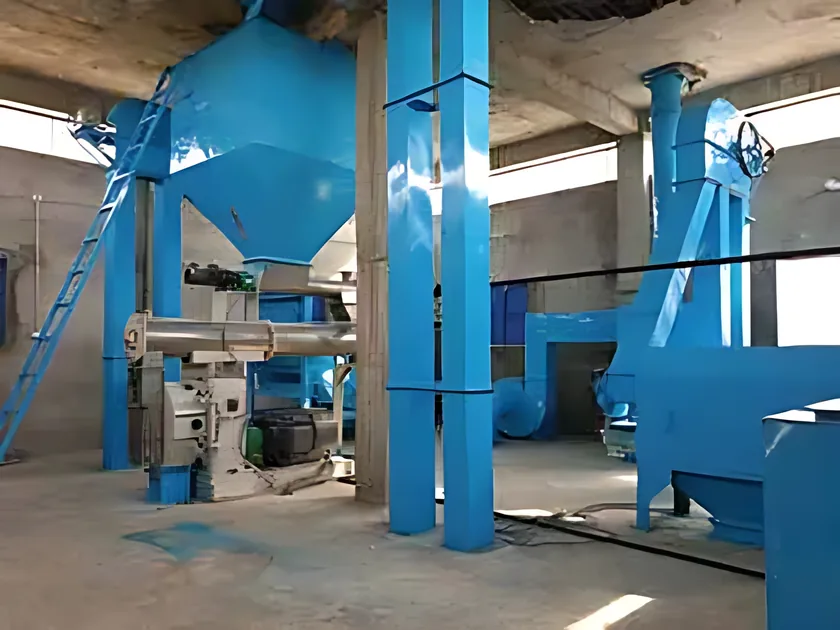 Pellet mill and elevators of the 10 t/h poultry feed plant for Arif Gondal Feed, Gujranwala
